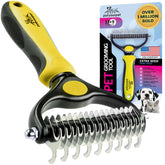 Pat Your Pet Deshedding Brush with dual-head design tackles mats and tangles for faster grooming.