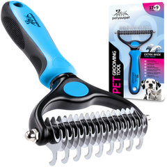 Pat Your Pet deshedding brush dual-head feature with two sides for dematting and deshedding