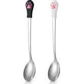 Patelai 2-piece pet can spoons with long handle for easy can access.