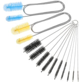 Patelai double-ended tube brush blue and yellow for versatile cleaning around bends in tubes