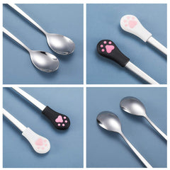 Patelai durable pet can spoon shown with dog meal