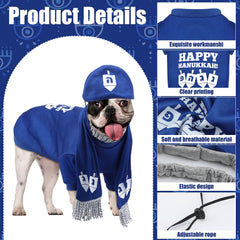 Paterr Hanukkah dog yarmulke with adjustable fit