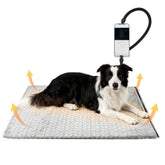 PatiencET 24x35 large heated dog pad shows full-body coverage for cozy pets.