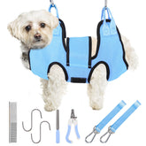 PatiencET dog grooming hammock front view for safe nail trimming and grooming