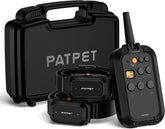 PATPET dual-dog-training-collar shown for simultaneous dog training outdoors