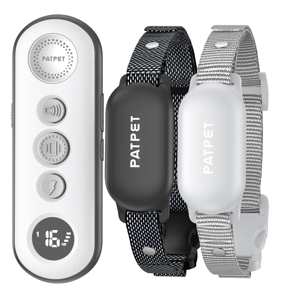 PATPET shock collar two-dogs-system for simultaneous training in yards and parks.