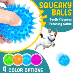 PatsFran teething ball with bumpy texture helps clean teeth during chew sessions.