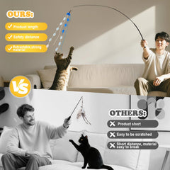 PATTEPOINT cat wand toy soft-plush-tassels provides lightweight, easy play sessions.