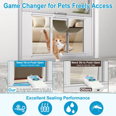 Paulmele cat window door adjustable width fits sliding windows securely