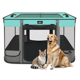 PAW BALLET foldable pet playpen shows large-space layout for lounging.