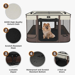 PAW BALLET Foldable Playpen 360° mesh for breathable ventilation and visibility