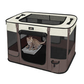 PAW BALLET Foldable Playpen wide view shows spacious lounge for small pets