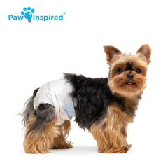 Paw Inspired breathable bottom layer exposed inside diaper for comfort on fur.