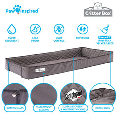 Paw Inspired Critter Box super absorbent moisture-wicking layer keeps pets dry