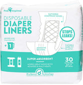 Paw Inspired dog diaper liners pack shot offering leakproof protection for washable covers.