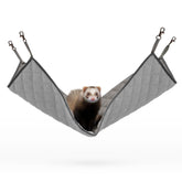 Paw Inspired hanging fleece hammock gray view offers a cozy resting spot for small pets.