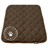 Paw Inspired plush crate mat closeup highlights soft, cozy surface for resting dogs