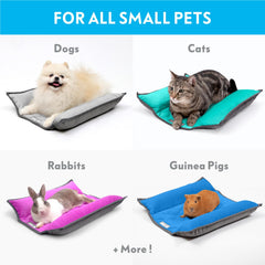 Paw Inspired Snuggle Bunny Bed reversible design closeup, dual colors for versatile habitats.