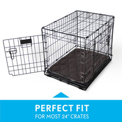 Paw Inspired washable crate mat gray machine-washable for easy cleanup after messes