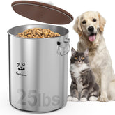 Paw Libero 25-lbs stainless steel container top view for fresh odor-free storage