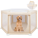 Paw Libero hexagonal playpen setup provides a spacious indoor play area.