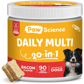 Paw Science bacon-flavored soft chews close-up for hip and joint support