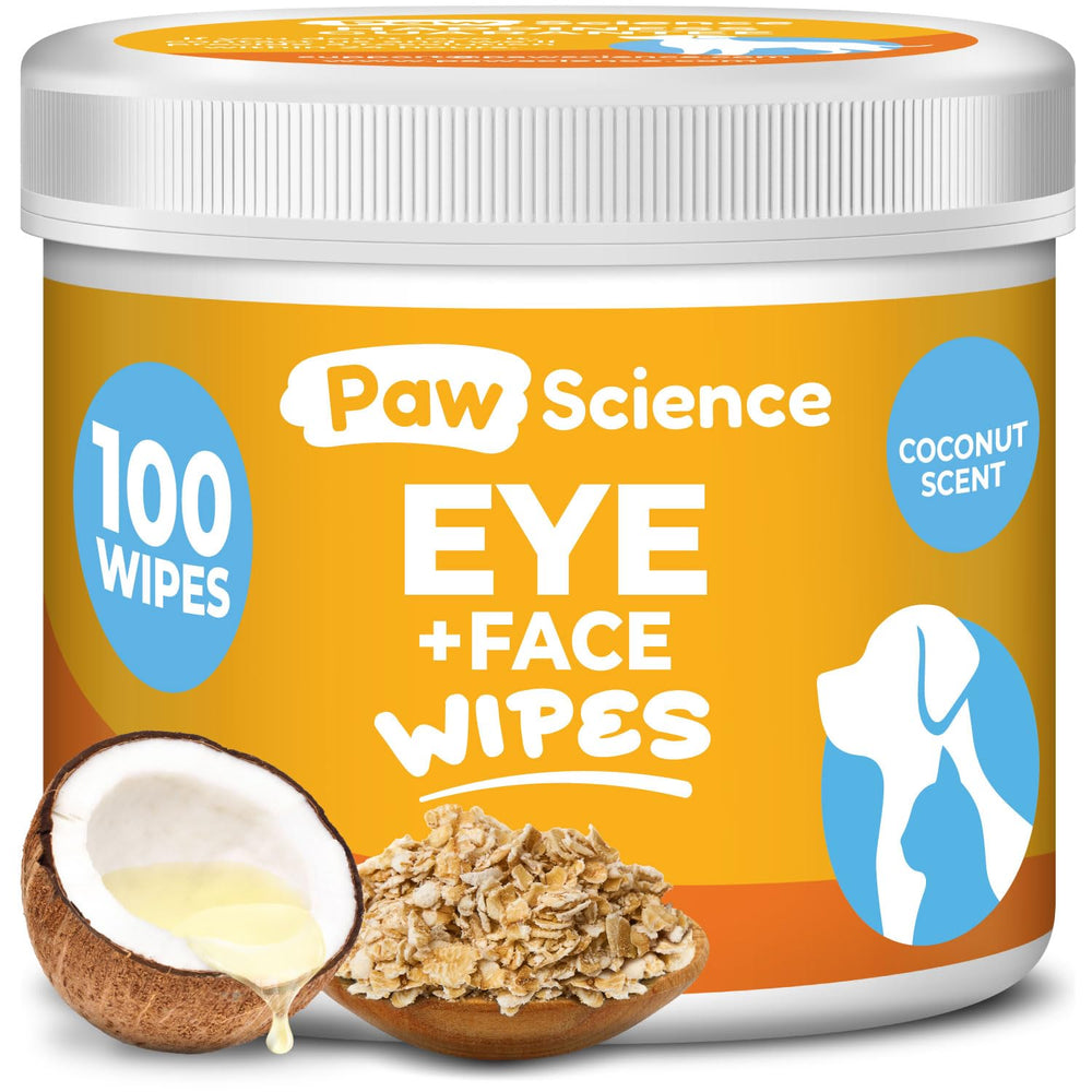 Paw Science Dog Eye Wipes packaging for convenient on-the-go eye cleaning.