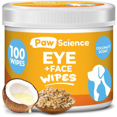 Paw Science Dog Eye Wipes packaging for convenient on-the-go eye cleaning.
