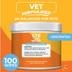 Paw Science hypoallergenic formula bottle closeup emphasizes safe, irritation-free eye care.
