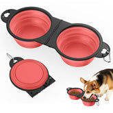 Pawaboo 2-in-1 collapsible bowls assembled for convenient on-the-go feeding.