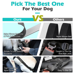 Pawaboo dog car seatbelt PVC shell close-up shows rugged protection during rides
