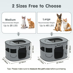 Pawaboo dog playpen shows 360-degree windows for visibility and calm pets.