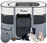 Pawaboo dog playpen setup indoors offering secure, breathable space for pets.