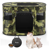 Pawaboo dog playpen setup outdoors showing spacious interior for secure outdoor breaks