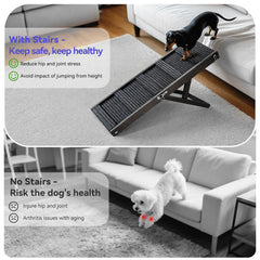 Pawaboo dog ramp at 13.6-inch height enables low sofa access.