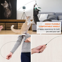 Pawaboo flying feather cat toy captures your cat's attention for engaging chase.