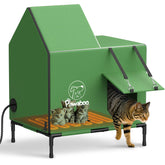 Pawaboo heated cat house outdoor with rainproof awning offers a dry, cozy shelter outdoors.