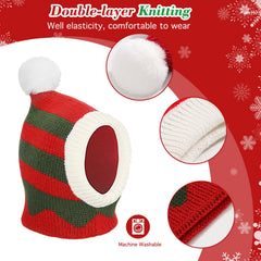 Pawaboo knitted Santa hat for dogs, cozy warmth during winter outings.