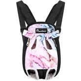 Pawaboo pet carrier backpack front view with legs-out design for secure travel.