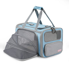 Pawaii airline-approved cat carrier top opening view for easy pet checks during travel
