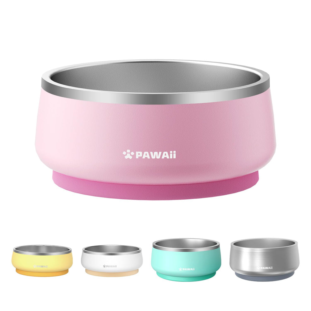 Pawaii dog bowl with double-wall insulation keeps meals temperature stable.