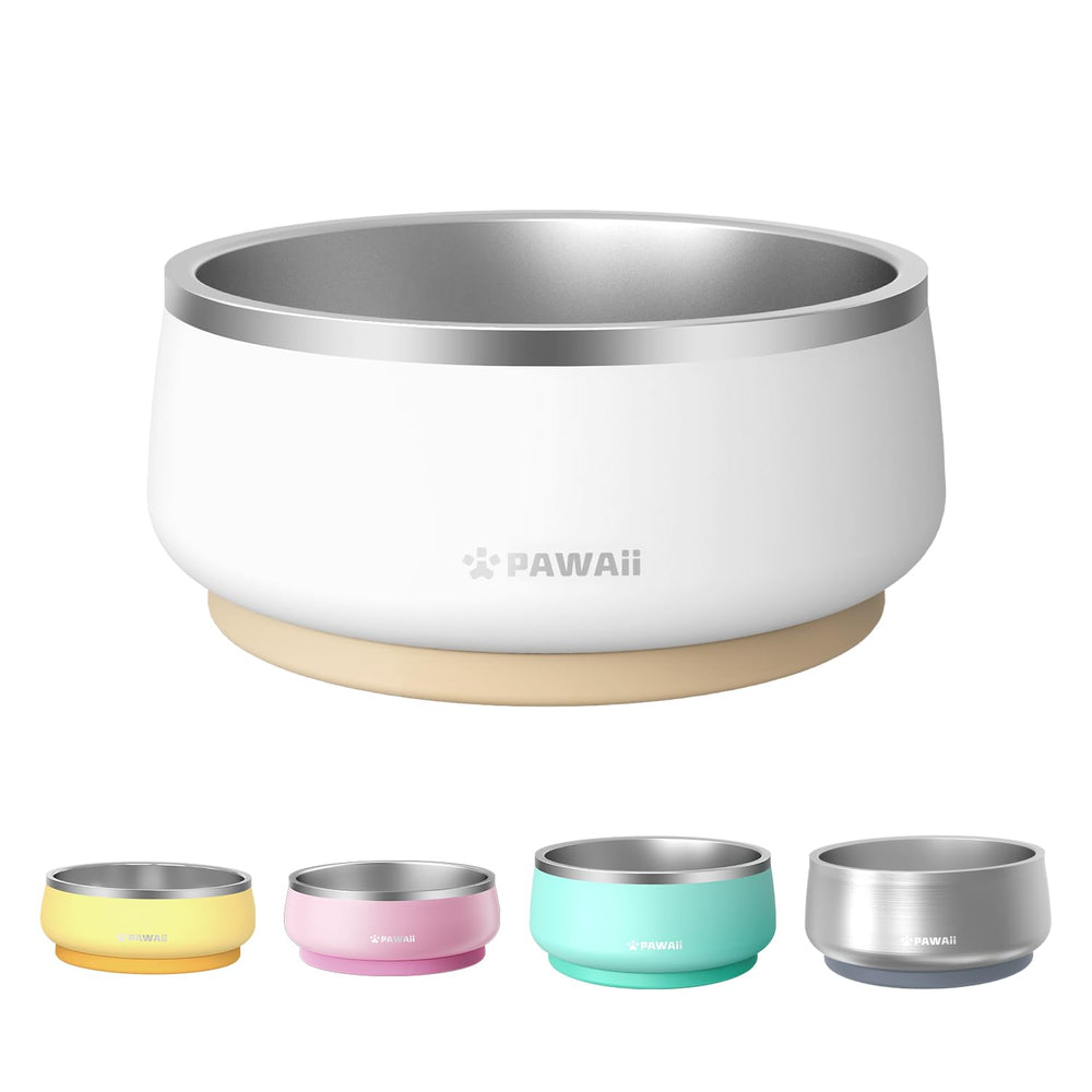 Pawaii dog bowl with non-slip base keeps meals steady and spill-free.