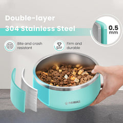 Pawaii stainless steel bowl with double-wall insulation stays cool.