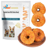Pawant chicken wrapped rawhide donuts hero image shows long-lasting chew for large dogs
