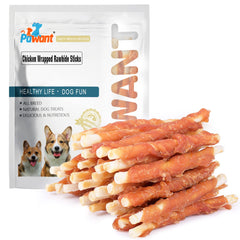 Pawant chicken-wrapped-rawhide-stick close-up shows a tasty chew for training