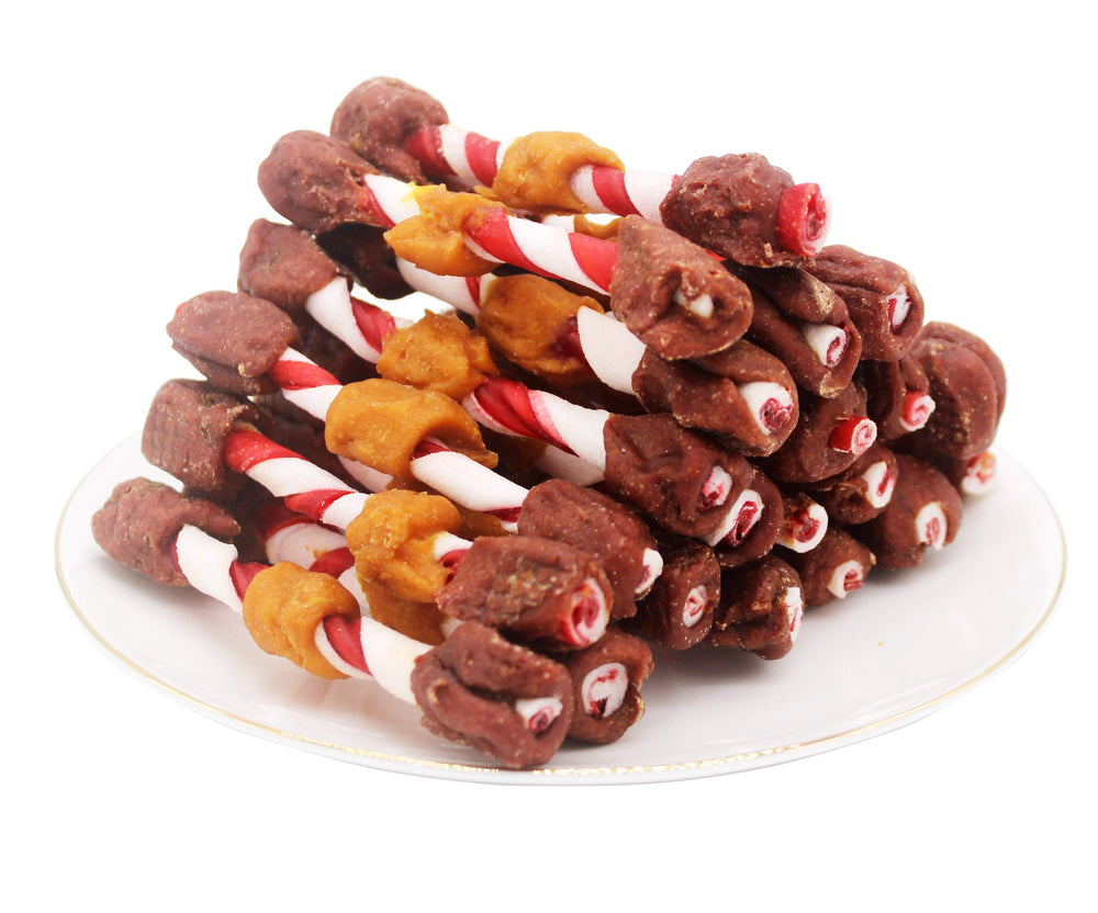 Pawant triple flavor kabobs packaging showcases high-protein, low-fat dog treats for training.