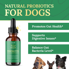 Pawbiotix dropper dispense showing easy daily dosing for dogs.
