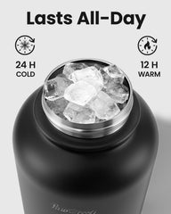 Pawccoli 34oz bottle wide-mouth opening lets ice cubes in for cooling.
