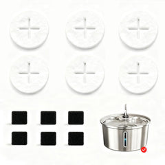 Pawccoli dog water fountain filters pack with six pieces for fresher water.