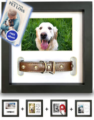 PAWCEPTIVE dog memorial frame with five display options for photos and collars